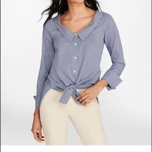 Brooks Brother Portrait Collar Mini Houndstooth Dobby Cotton shirt